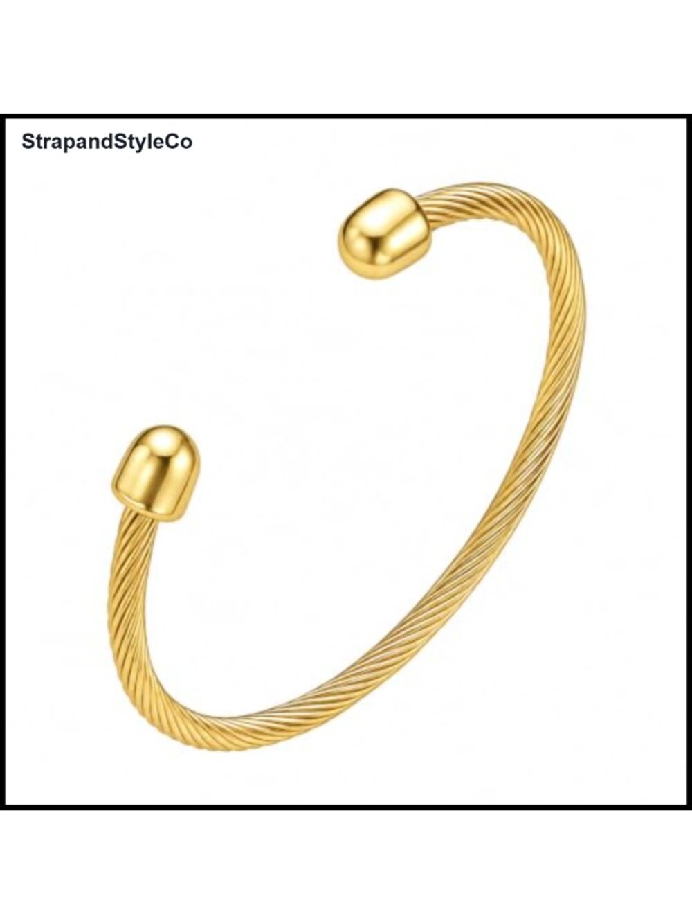 Stainless Steel Twisted Cable Wire Open Cuff Bracelet Hypoallergenic